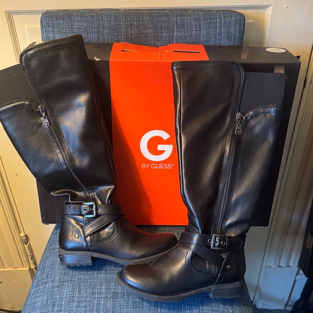 G by Guess Sleek Black Riding Boots